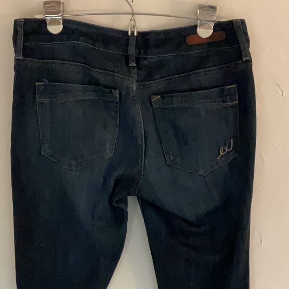 Express Stella Skinny Low Rise Jeans, Size 8R, Dark Blue Denim - Picture 5 of 11